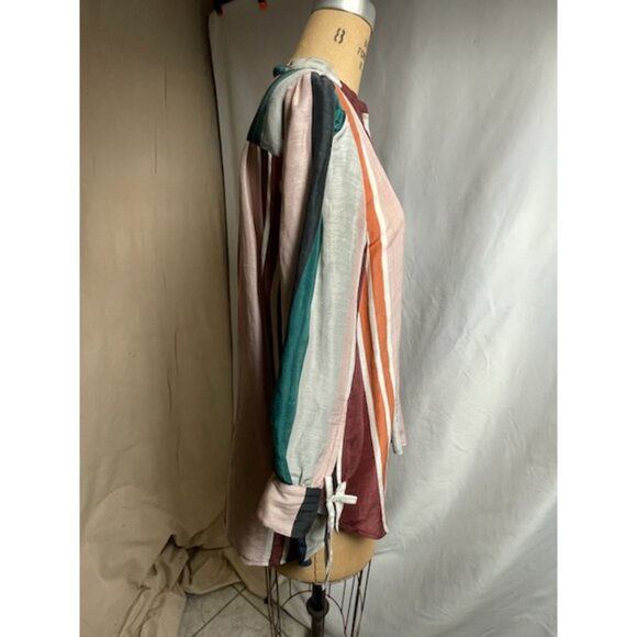Apiece Apart Striped Linen Silk Blouse - Picture 4 of 6